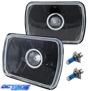 Par de faros de vidrio transparente halógeno 7X6 negro H4 proyector - Imagen 1 de 12