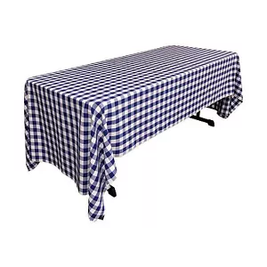 LA Linen Polyester Checkered 60 by 120-Inch Rectangular Tablecloth. Made in USA - Picture 1 of 10