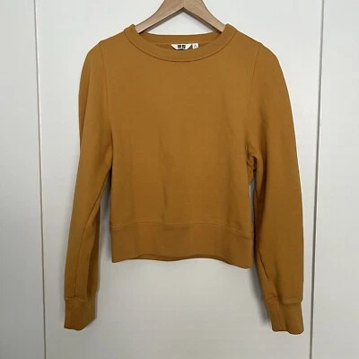 Uniqlo U Sudadera Pullover Mujer Mediana Amarilla Manga Larga Cuello Redondo Algodón Foto 1 de 4