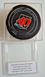 Merk Giordano signiert Match Hockey Puck 59. Karrieretor 11.4.2014 - Bild 1 von 8