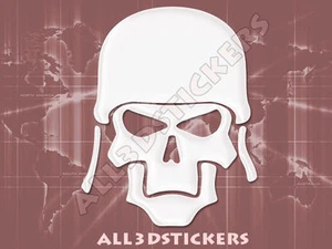 Adesivo Resinato Effetto 3D Cranio Soldato - Colore Bianco 100x80 mm. - Picture 1 of 1