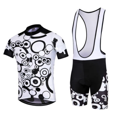 Conjunto de maillot y culote corto con tirantes Circles MTB para hombre kit de ciclismo negro blanco S-5XL Foto 1 de 4