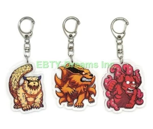 Set of 3 Naruto Anime Acrylic Keychain Shukaku, Kurama, Hachibi v1 - Picture 1 of 2
