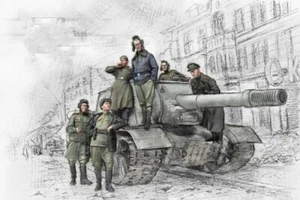 Modellino statuina in resina 1/35 GK WW2 soldato sovietico per JSU-152 6 figurine non assemblate - Foto 1 di 2