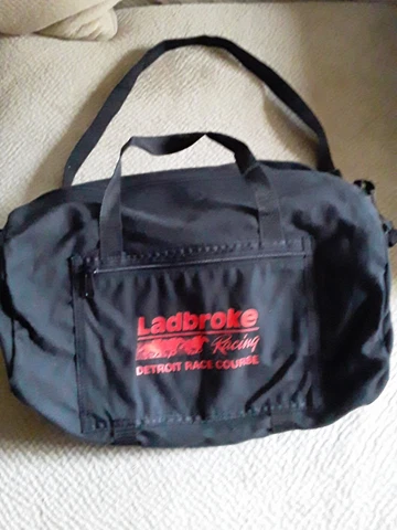 Vintage LADBROKE Horse Racing DRC Detroit Race Course 16" Wide Duffle Bag Cover
