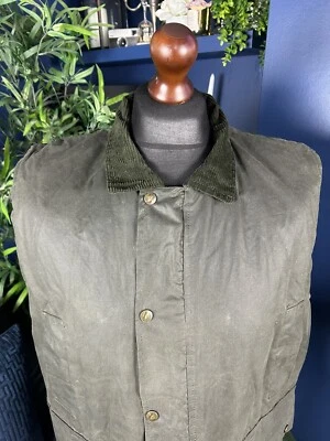 Chaleco de algodón encerado Hoggs Of Fife chaleco verde mediano para hombre ropa de campo Foto 1 de 4