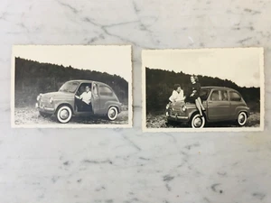 LOT OF TWO OLD PHOTOGRAPHS 1959 FIAT 600 BASOVIZZA TRIESTE OLD PHOTOGRAPHS - Picture 1 of 2