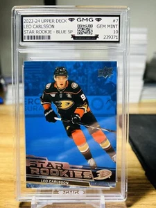 2023-24 Upper Deck Leo Carlsson Star Rookie GMG Graded 10 Gem Mint ๐ Blue SP RC - Picture 1 of 1