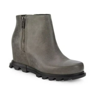 SOREL Joan Of Arctic Wedge ll Zip Waterproof Leather Bootie NL 3364 Womens 8 - Picture 1 of 15