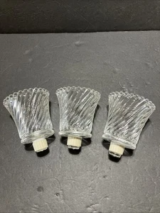 Vintage Votive Clear Glass Swirl Style Peg Candleholders (3) 3 1/2” Tall - Picture 1 of 6