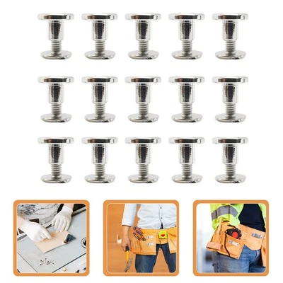  Rivetti in pelle rotondi con perno a testa piatta in rame da 15 pezzi per borsa - Immagine 1 di 4