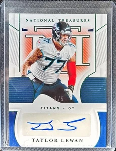 2020 Panini National Treasures Signatures Emerald Taylor Lewan AUTO /5 #S-TL - Picture 1 of 2