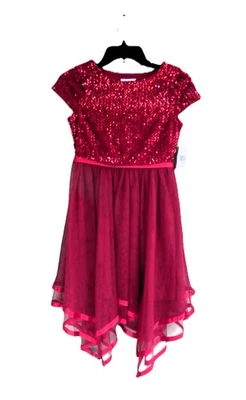 Nuevo con etiquetas Vestido para Niña Lentejuelas Rojo Sin Volantes - ¡Impresionante para Fiesta o Vacaciones! Foto 1 de 4