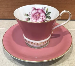 Vintage Pink Teacup And Saucer Aynsley #2959 Pink Rose, Gold Trim Excellent - Picture 1 of 10
