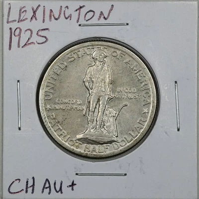 1925 50C Lexington Commemorative Half Dollar in Choice AU+ Condition #05399 - Image 1 of 2