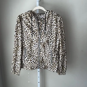 Tommy Bahama IslandZone Leopard Print Windbreaker Jacket Zip Hooded Lightweight - Picture 1 of 7