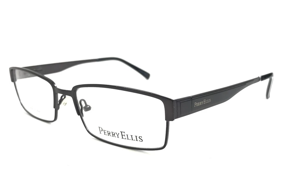 Monturas para gafas Perry Ellis PE314-3 borde de alambre rectangular de metal oscuro 55-17-135 Foto 1 de 4
