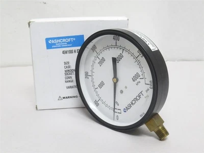 243404 New In Box; Ashcroft 45W1000H02L600 Pressure Gauge 0-600PSI; 4-1/2" Dial - Image 1 of 4