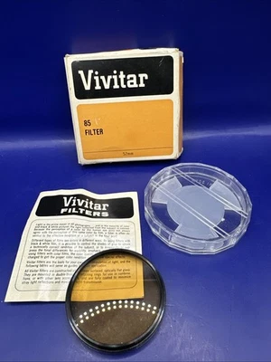 NOS Vivitar Orange No. 85- 52mm Lens Filter, Made in Japan, Complete - Image 1 of 3