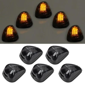 5 Stück Rauchglas mit gelben LED Fahrerhaus Dachmarkierungsleuchten, Dachlampe läuft... - Bild 1 von 8