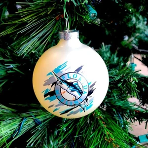 Florida Marlins Sport Collezionismo Vetro Ornamento Baseball Natale - Foto 1 di 5