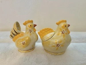Temp-tations by Tara Old World Yellow Rooster set Measuring Spoons & sugar  bowl - Picture 1 of 9