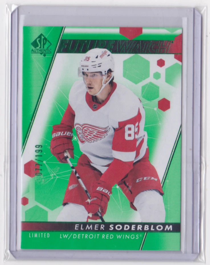 2022-23 SP AUTHENTIC FUTURE WATCH GREEN PARALLEL /199 ELMER SODERBLOM #145 WINGS - Image 1 of 2