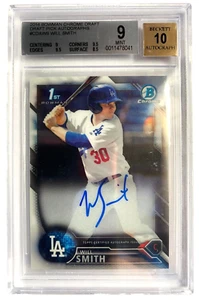 2016 Bowman Chrome Draft Picks Will Smith On Card Autograph BGS MINT 9 AUTO 10 - Picture 1 of 2