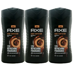 Axe Duschgel DARK TEMPTATION 3 x 250ml Duft: dunkle Schokolade 12H Frische - Bild 1 von 1