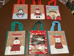 Weihnachtsgeschenk/Süße Taschen Menge 6 verschiedene Designs Weihnachtsmann Schneemann Elf usw. - Bild 1 von 8