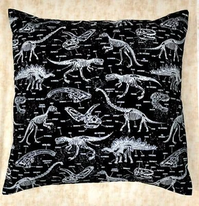 Dinosaur Glow in the Dark Cushion Cover fits 18"x18" Timeless 100% Cotton Fabric - Picture 1 of 2