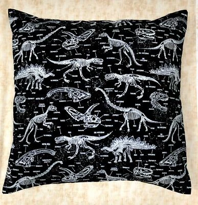 Dinosaur Glow in the Dark Cushion Cover fits 18"x18" Timeless 100% Cotton Fabric - Image 1 of 2