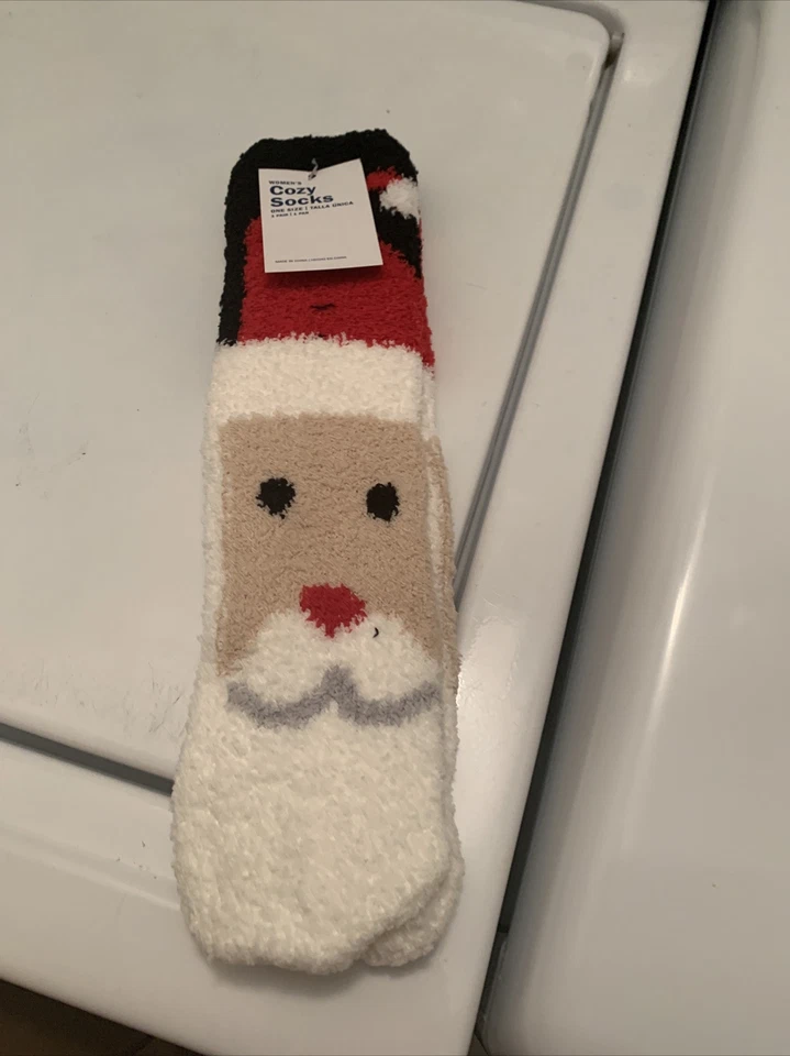 Santa Cozy 袜子 - Christmas Old Navy 女式 - 蓬松模糊 全新 — 第 1/1 张图片