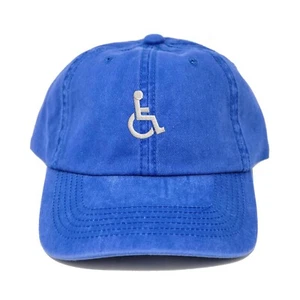 Handicap wheelchair accessible icon embroidered blue baseball cap - Picture 1 of 3