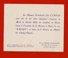 AS58-CARTE-INVITATION-LE MARQUISE GEORGE DE CUEVAS-THÉÂTRE-CHAMPS-ELYSÉES