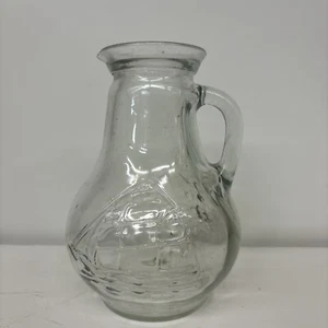 VTG GLASS NAUTICAL PITCHER EMBOSSED WITH CLIPPER SHIP SAIL BOAT - Picture 1 of 5