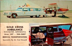 Rochester Minnesota Gold Cross Ambulance postcard a94 - Picture 1 of 2