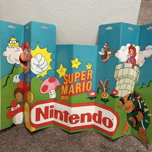 Vintage Super Mario Bros Rare Car Auto Sun Shade 1989 Folded Gamer Collectable - Picture 1 of 12