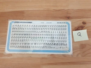 New Old Strock - Mecanorma - 6.1 MM - Univers 56- CC 56.24 CN -Transfer Card (Q) - Bild 1 von 2