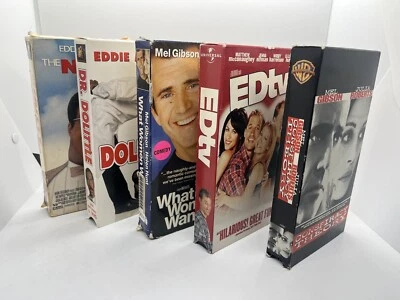 VHS Movie Lot 5 Nutty Professor Conspiracy Theory EDtv What Women Want Doolittle - Image 1 of 4