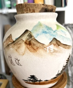 Pottery Container 12cm High 11cm Diameter - Foto 1 di 7