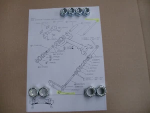 JAGUAR DAIMLER IRS INNER & OUTER FULCRUM SHAFT NUT SET E TYPE XJS MK10 XJ6 XJ12 - Picture 1 of 9