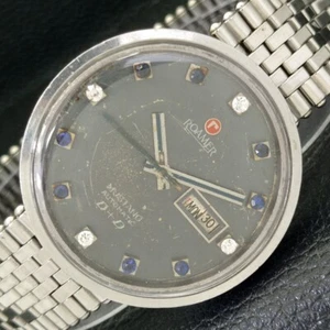 ROAMER MUSTANG AUTOMATIC SWISS MENS DAY&DATE ORIGINAL DIAL WATCH a432203-c - Picture 1 of 10