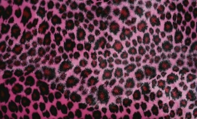PINK VELBOA ANIMAL PRINT 100% POLYESTER SHORT PILE FAUX FUR  43X60 INCHES - Image 1 of 2