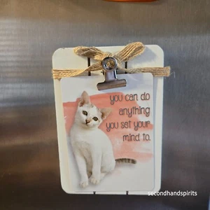 Set of 10 Hilarious Cat Motivational Cards White Magnet Lockers, Fridges Lot E - Picture 1 of 2