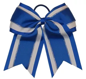 NUEVO "Royal Blue Glitz" Cheer Bow cola de caballo cinta de 7 pulgadas niñas lazos animadoras - Imagen 1 de 1