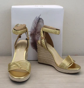 Jessica Simpson WMN Sz 9M Gold Talise Knotted Strappy Platform Wedge Sandals$100 - Picture 1 of 17