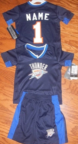 Oklahoma City Thunder NBA Toddler 2 Jersey & Short Set add any name & number Cover