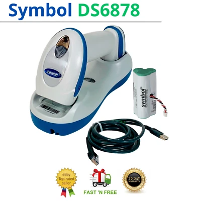 Symbol DS6878 Wireless Barcode Scanner w/Cradle STB4278 & USB Cable TESTED - Image 1 of 4