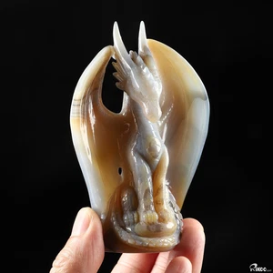 4.3" Agate Hand Carved Crystal Dragon Sculpture, Crystal Healing - Picture 1 of 7